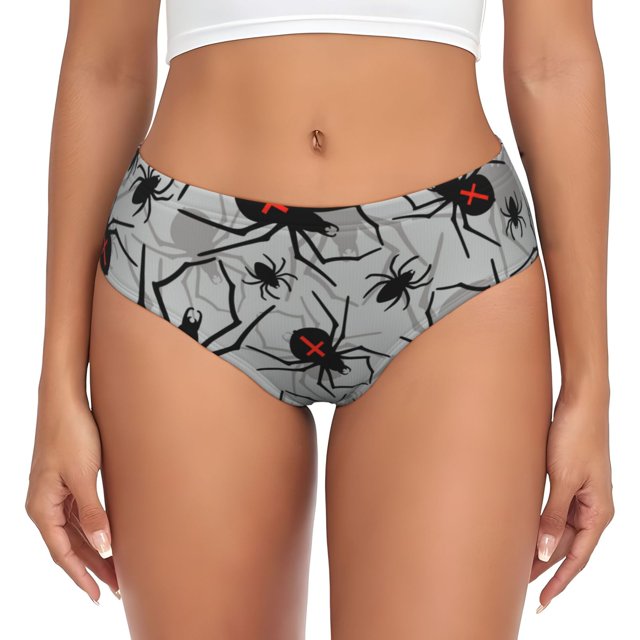 Fotbe Spiders Calzones Estampados para Mujer – Ropa Interior de Algodón, Cómoda, Suave y Elástica-Small