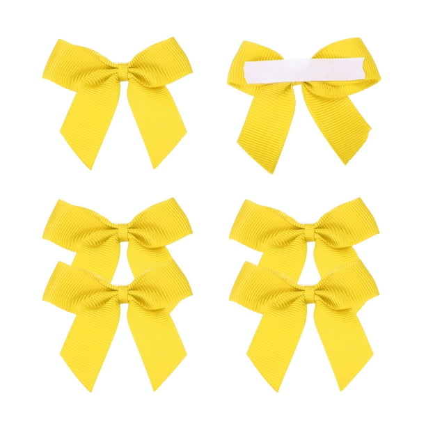 12Pcs Mini Lazo de Grosgrain 2" Lazos de Flores Autoadhesivos Amarillo