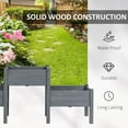 thumbnail image 4 of Outsunny 73" x 18" x 32" Raised Garden Bed w/ Three Elevated Planter Box, Freestanding Wooden Plant Stand for Vegetables, Herb, Flowers, Gray, 4 of 9