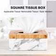 thumbnail image 4 of Rectangular Marble PU Grain Tissue Box Cover Napkin Holder Paper Towel Dispenser Container for Home Office Decor, 4 of 9