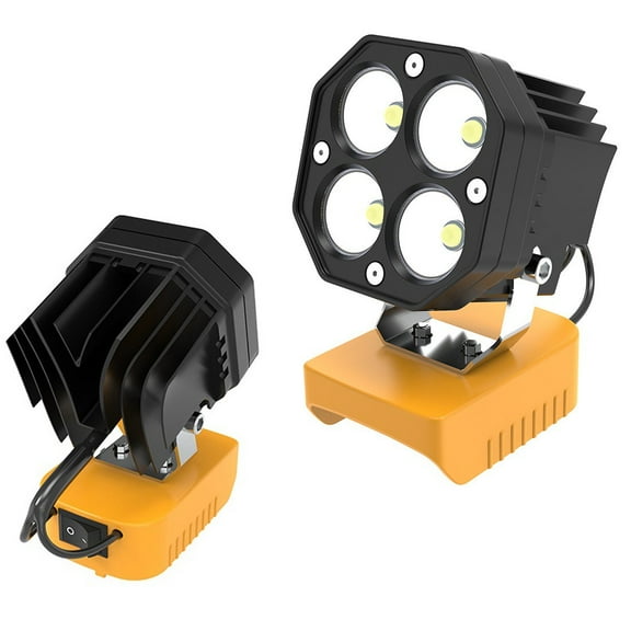 yaaqii Cordless LED Work Light for Dewalt 20V Battery 40W 6000LM Flashlight For DCB205