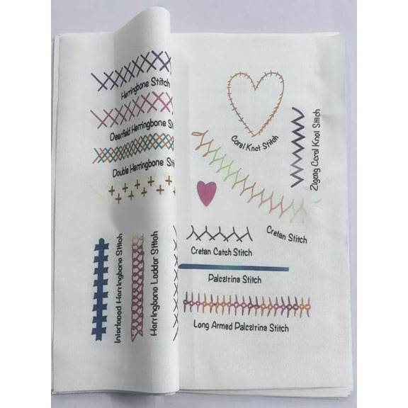 DIY Stitch Embroidery Stitch Stitchwork Book shaped on Linen Fabric Decorative Book Complete Toolkit Ideal Gift for Beginners & Craft Lovers