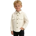 thumbnail image 3 of TIREOW Girls and Boys Corduroy Shirts Jackets Collared Button Front Solid Color Shirts Coat Spring Autumn Casual Shirts Top, 3 of 8