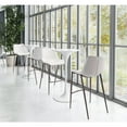 thumbnail image 5 of Magnus Barstool White & Walnut Barstool, Modern Style, Plush and durable faux leather fabric, Plywood, Indoor Bar, 5 of 11