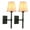 Black, variant on Pathson 2 Pack 1-Light Fabric Wall Sconces with Funnel White Textile Shade