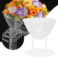 thumbnail image 2 of Fichiouy 2Pcs Flower Rack Vase Stand Prop Acrylic Crystal Holder for Wedding Party Decor Clear, 2 of 9
