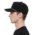 thumbnail image 6 of TOPTIE Perforatd Trucker Hat with Rope, 5 Panel Quick Dry Snapback Cap - Black, 6 of 6