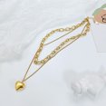 thumbnail image 5 of Cadenas con colgantes para mujer, collar para mujer, cadena en capas con colgante de corazón, perfecto como regalo, acero inoxidable, 5 of 5