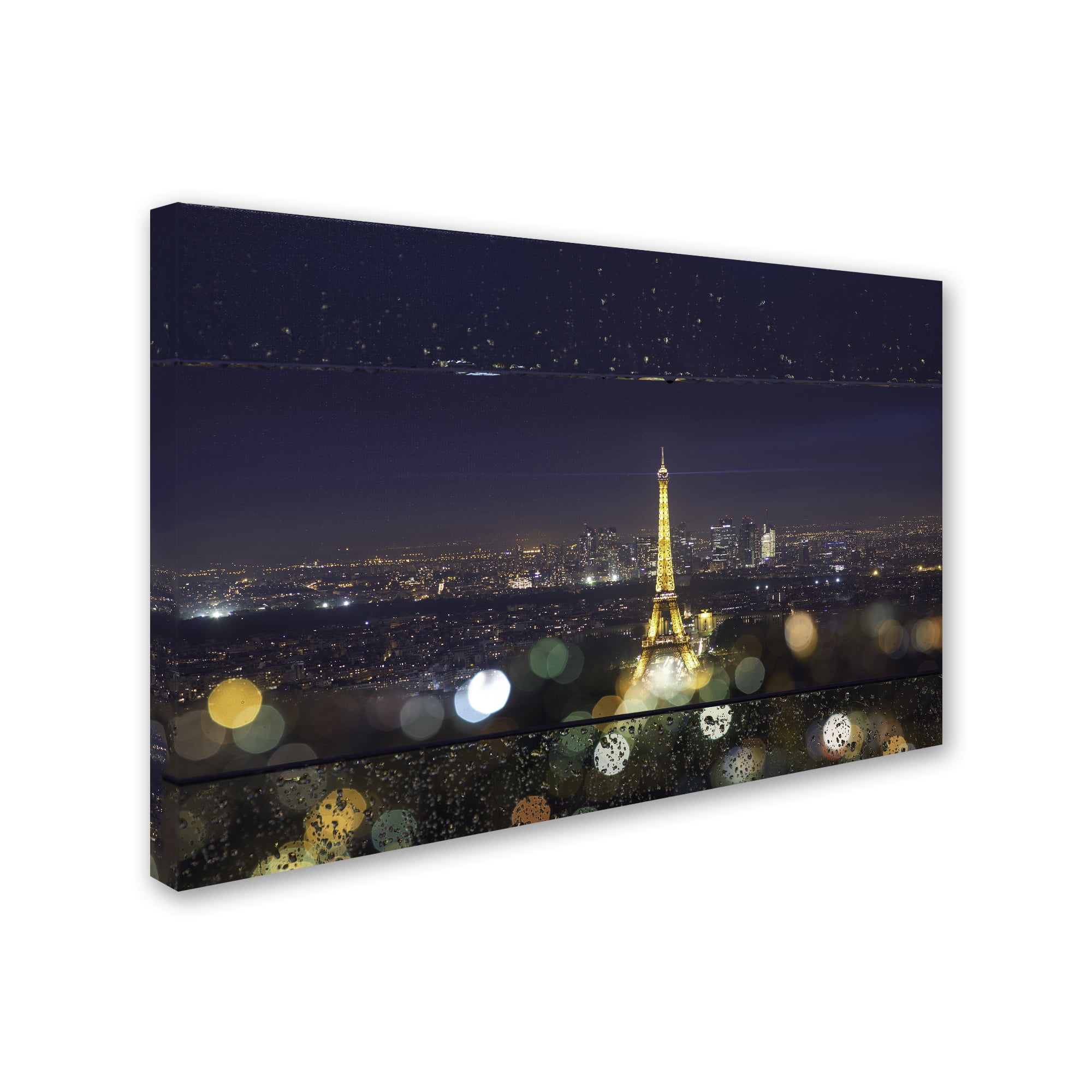 Trademark Fine Art Landscapes Canvas Art ' Fireworks of Rain in Paris ' by Mathieu Rivrin