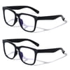 2 Pairs Kids Blue Light Blocking Glasses, Anti Eyestrain & UV Protection, Computer Gaming TV Phone Glasses for Boys Girls - Clear Lens Eye Glasses (Age 4-11)