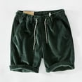 thumbnail image 5 of Corduroy Shorts for Men Casual Elastic Waist Drawstring Bermuda Shorts with Pockets, M, 5 of 5