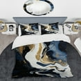 thumbnail image 2 of Designart "Serenade of Swirls Abstract Liquid Ink in Gold and Blue IV" Abstract Liquid ink Bedding Covert Set - Abstract Gold Modern Bed Set With 2 Shams, 2 of 5