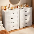 thumbnail image 4 of White Dresser, Gizoon Chest of Drawers Storage Organizer Unit with Wooden Frame for Bedroom/Closet, White Painted, 4 of 9