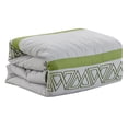 thumbnail image 5 of 11-Piece Nico Comforter Curtain Set Bedroom Bundle|Geometric Triangle Embroidery Embossed|Gray Sage Green|Queen Size, 5 of 7