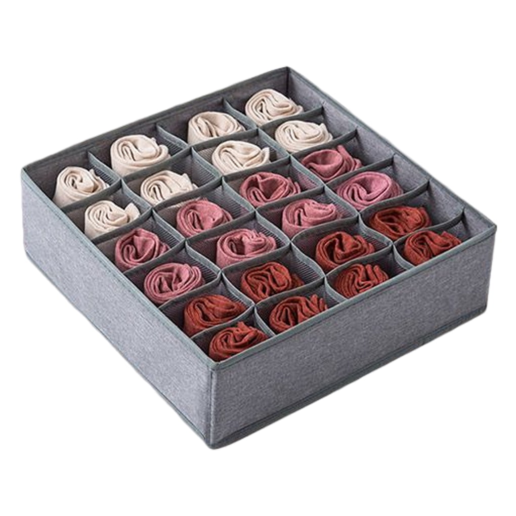 24 Cell Sock Bra Underwear Organizer Dividers, Foldable Fabric