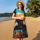 thumbnail image 4 of Balery Realistic Turtle Vestidos sueltos de manga corta para mujer, vestidos de verano 2025, vestidos casuales de corte A con vuelo., 4 of 6