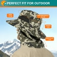 thumbnail image 5 of SUN CUBE Fishing Hat Sun Hat for Men, Women, Hiking Sun Hat with Neck Flap, Wide Brim, Chin Strap, Safari Summer Bucket Boonie Hat, UPF 50+ Outdoor Protection, Packable Breathable Mesh (Camo Green), 5 of 8