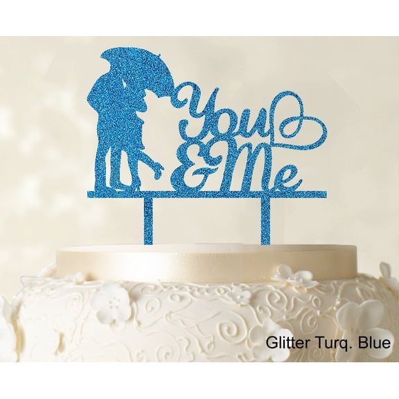 "You And Me" Wedding Cake Topper Silhouette Custom Couple Cake Topper Cake Decorations Option Available 6"-7" Inches Wide