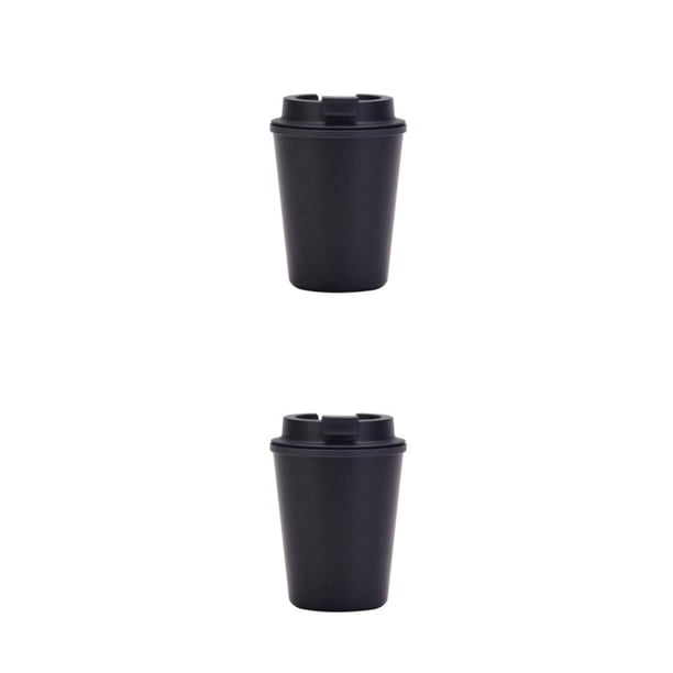Injueey Botella de bebida Taza de agua Taza térmica Mano de obra fina Vaso de gran capacidad de larga duración Contenedor de líquido de Negro 350ml 2Conjunto