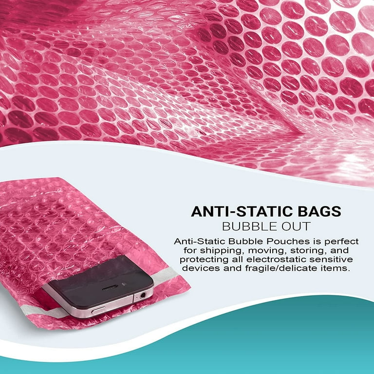 Anti Static Bubble Bags Resealable Static Shielding Bag Reusable for Sensitive Electronic Components (Large Qty 10)