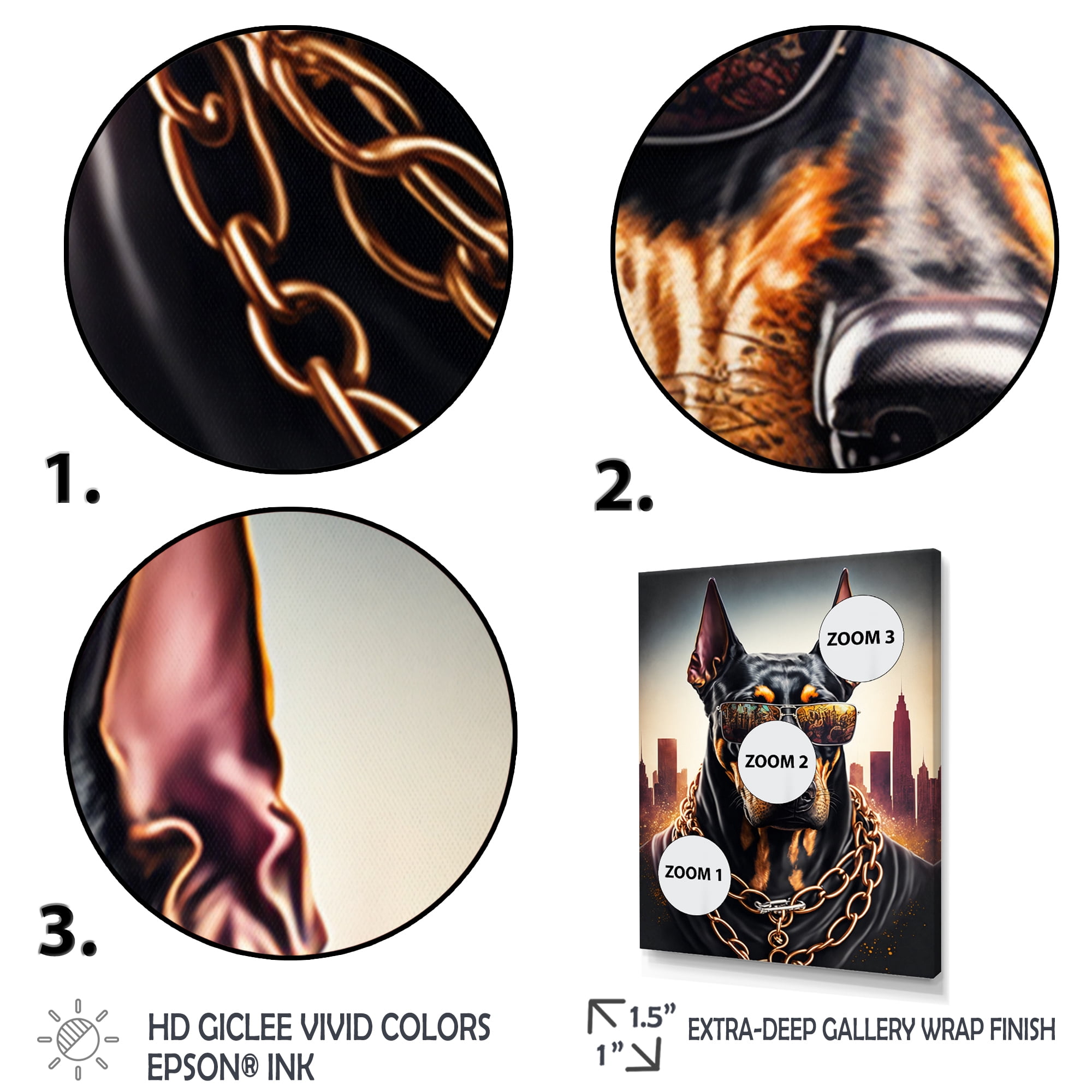 Designart Doberman Gangster In NYC II Canvas Wall Art