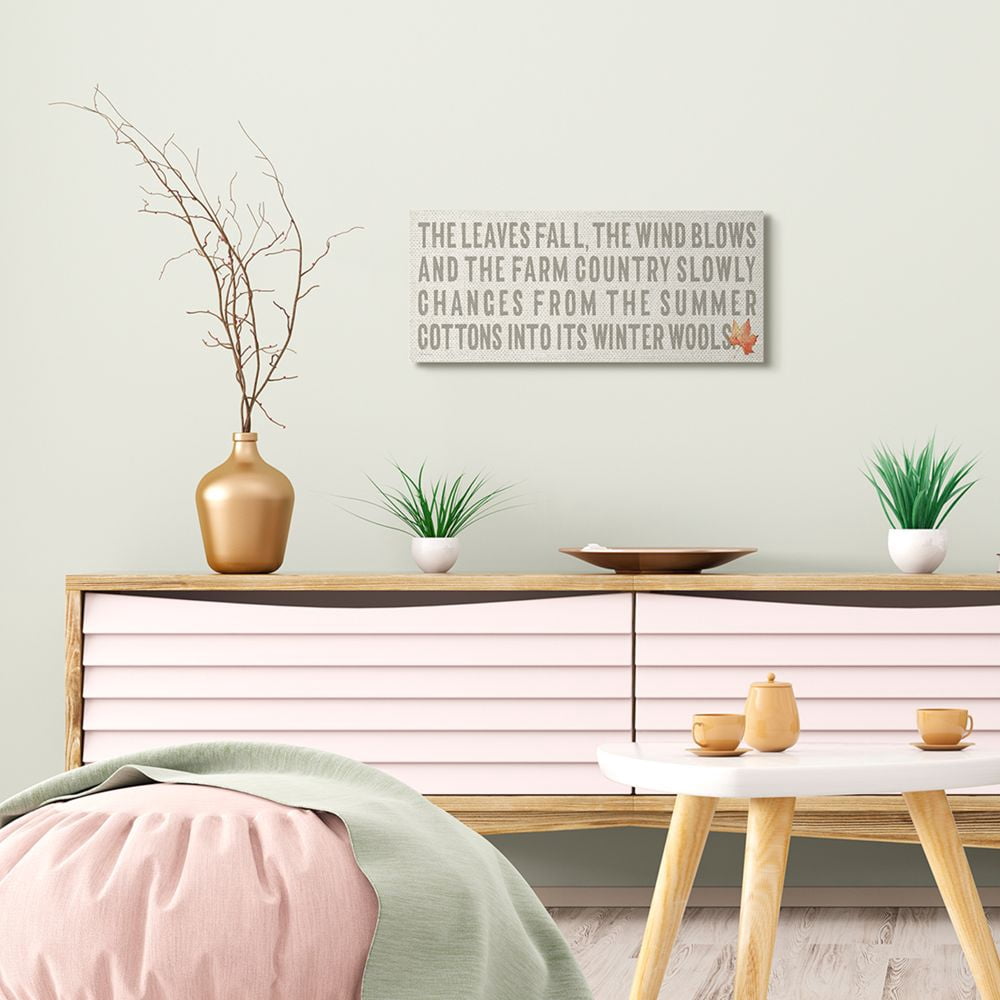Stupell Home Décor Leaves Fall Autumn Seasonal Word Design Canvas Wall Art by Stephanie Workman Marriott