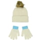 thumbnail image 2 of Set de Gorro de Punto Blanco con Pompones y Guantes para Niños Grandes Bluey, 2 of 7