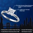 thumbnail image 2 of Gem Stone King 14K White Gold White Zirconia Solitaire Engagement Ring for Women | 1.25 Cttw | Princess 6MM | Gemstone Birthstone | Size 5, 2 of 6