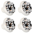 thumbnail image 2 of 4 Pcs Black Birds Flying Knobs for Kitchen Cabinet Cupboard Dresser Bookcase Drawer Pulls Handles Round Home Decor, 2 of 8