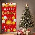 thumbnail image 4 of Red Happy Birthday Background Banner with Gold Glitter Balloons Cake Stars Party Supplies Photography Props Birthday Decoration Birthday Party Decorations, 4 of 8