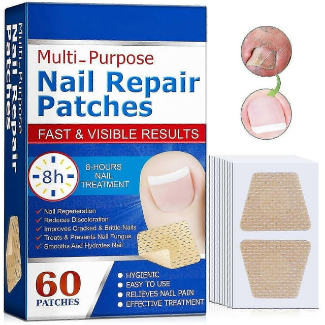 Nail Repair Patch, Fungal Nail Treatment, 124 Cracked Nail Repair, Waterproof and Breathable Foot Care Plasters