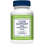 Angle View: The Vitamin Shoppe Liver Support with Milk Thistle 70MG (80 Silymarin), Antioxidant (100 Tablets)