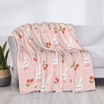 thumbnail image 3 of Rateoe Rabbit And Cherry Pattern Flannel Throw Blanket, Ultra-soft Blanket for Bed, Couch, Car, Hypoallergenic Anti-pilling blanket-60"x50"(Horizontal), 3 of 6