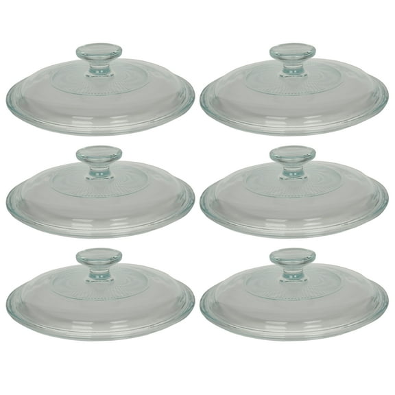 CorningWare G-5C Clear 1.5 Quart Fluted Round Replacement Glass Lid (6-Pack)
