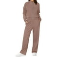 thumbnail image 6 of APEXFWDT Women's Sweatsuit Zip-Up Sweatshirt Jacket + Straight-Leg Sweatpants 2-Piece Lightweight Casual Athletic Tracksuits,L,Pink, 6 of 7