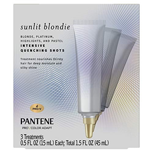 Pantene Sunlit Blondie Intensive Quenching Shots Treatment, for Color Treated Hair, 0.5 Fl Oz (Pack of 3)
