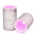 thumbnail image 2 of WOBOGO Size Combo Candle Flickering Flameless with Remote Control and Timer for Romantic Atmosphere Butterfly Print with Pastel Flowers, 2 of 7