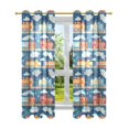 thumbnail image 7 of Yayeee Window Curtains Light Filtering 63"x52" Grommet Panel Pair Home Living Room Decor, Blue Cute Train Pattern, 7 of 7