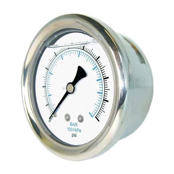 Pic Gauges Pressure Gauge,Liquid Filled,0 to 60 psi 202L-158D