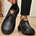 thumbnail image 5 of Men's Leather Oxfords Business Casual Loafers Comfortable Lightweight Breathable Non-slip Driving Shoes Black 11 US, 5 of 7