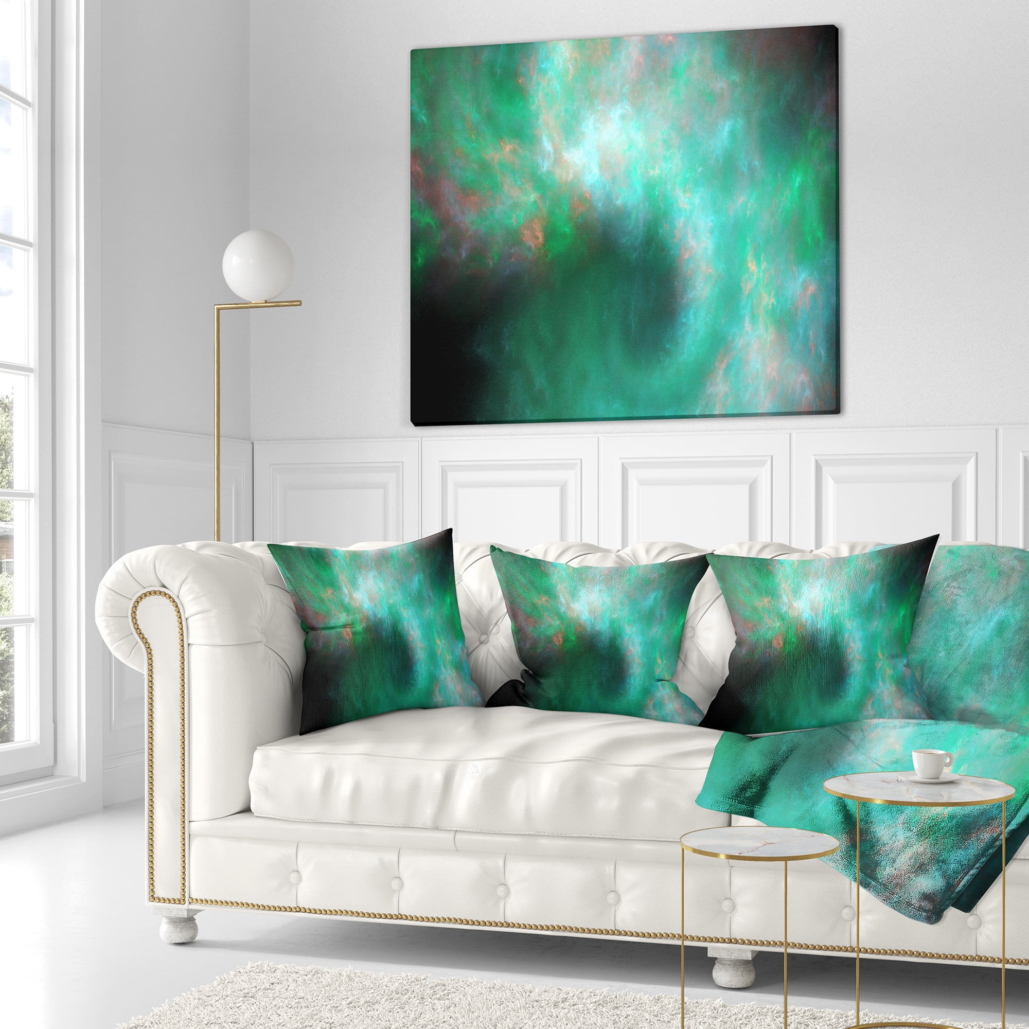 Designart Perfect Clear Blue Starry Sky - Abstract Throw Pillow - 16x16