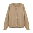 thumbnail image 7 of uublik Womens Cardigans Open Front Button Down Long Sleeve Lightweight Sweater Cardigans Khaki, 7 of 7