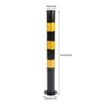 thumbnail image 2 of Heavy-Duty Cold Rolled Steel Safety Bollard Post - 29.5 Inches Height, 3 Inches Diameter, 5.1 Inches Base Diameter - Black and Yellow High-Visibility Warning Color with Rounded Edges for Parking, 2 of 6