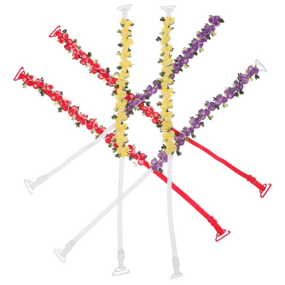 OUNONA Embroidered Flower Bra Straps Comfortable Material Non-Slip Design 3Pairs