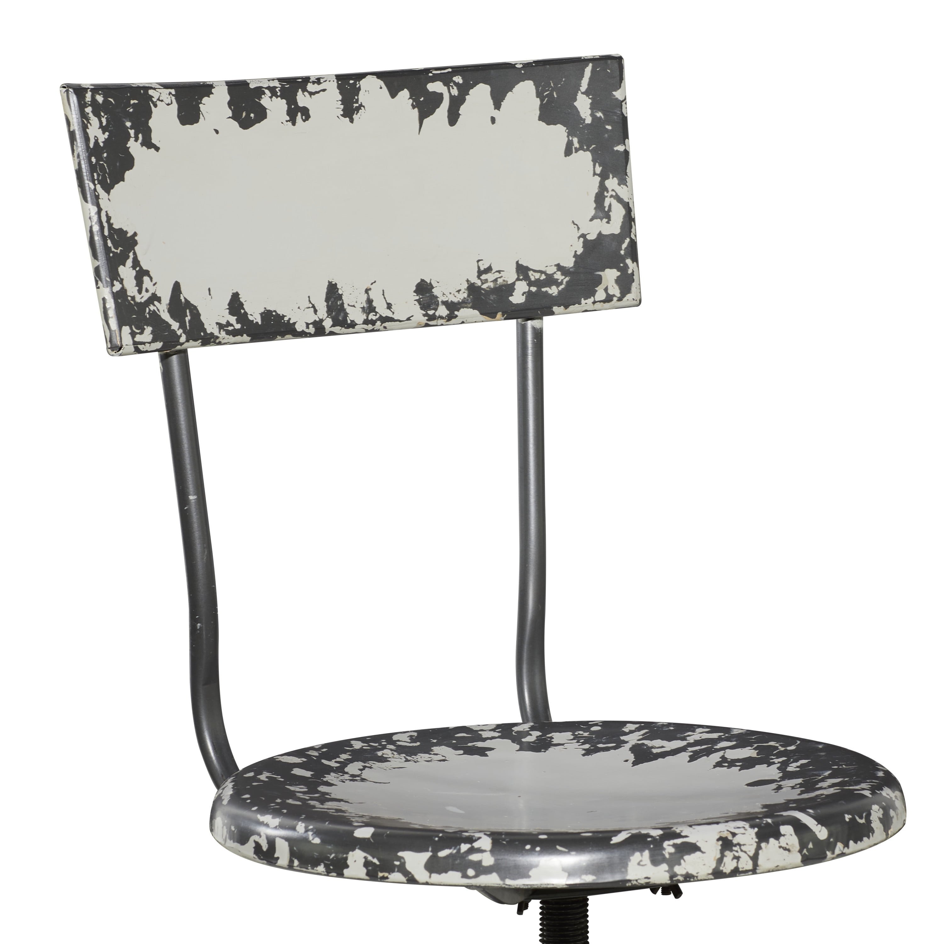DecMode Metal Bar Stool with Backrest, Beige