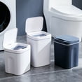 thumbnail image 3 of lanema Bathroom Trash Can with Lid Garbage Can Slim Smart Trash Can Small Plastic Trash Bin Narrow Motion Sensor Trash Can, 3 of 19