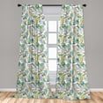 thumbnail image 5 of Ambesonne Floral Curtains, Flying Birds Butterflies, Pair of 28"x95", Yellow Green Caramel, 5 of 5