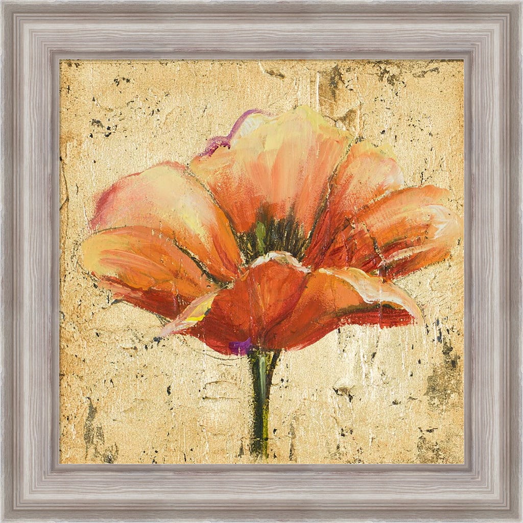 Poppy III 20" x 20" Framed Wall Art in Weathered White