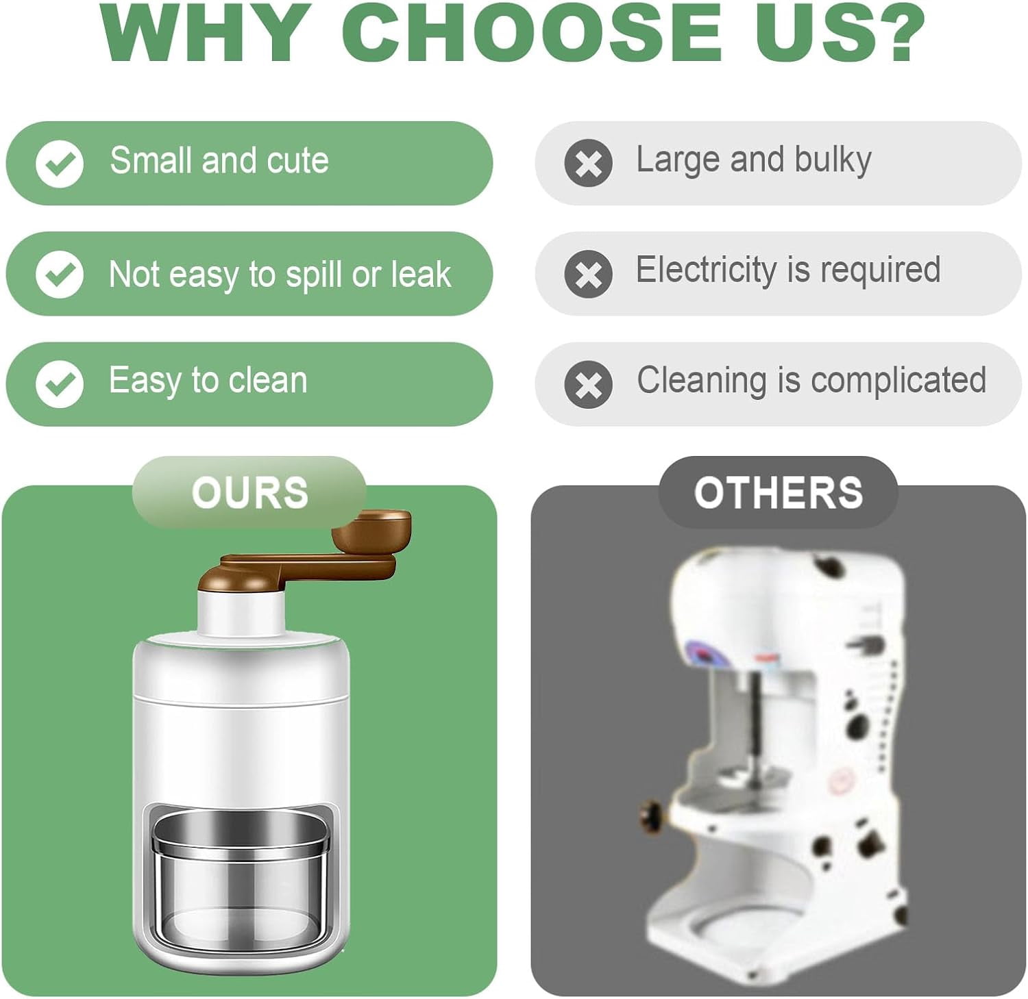 2025 New Arrival Household Mini Ice Shaver Crusher, Manual Ice Crusher for Snow Cones and Slushies, Portable Smoothie Maker 1PCS