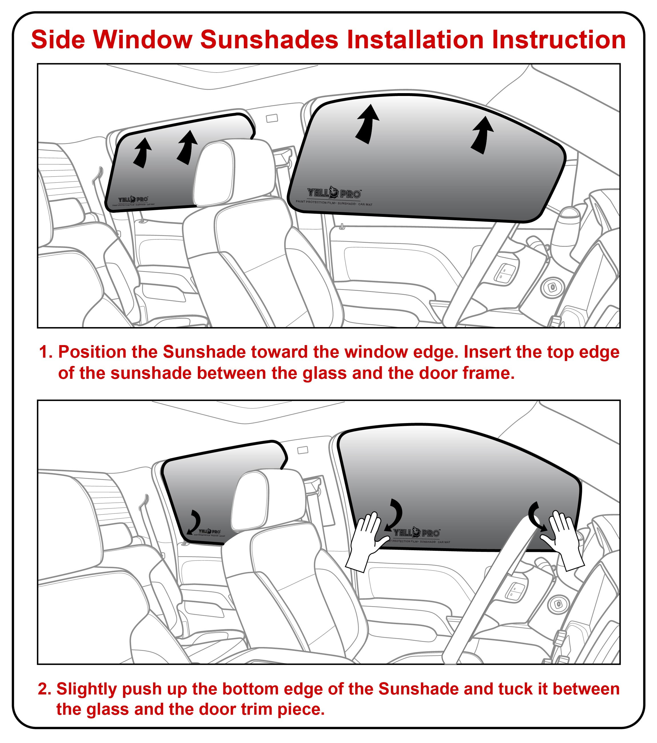 Front Side Window Sunshades for 2014-2023 Dodge RAM